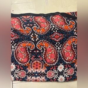 Talbots Scarf Paisley Obliong Rectangular 24x69 Viscose Lightweight Soft Classic